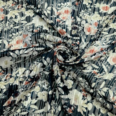 Digital flower print fabric
