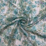 Flower printed chiffon georgette fabric