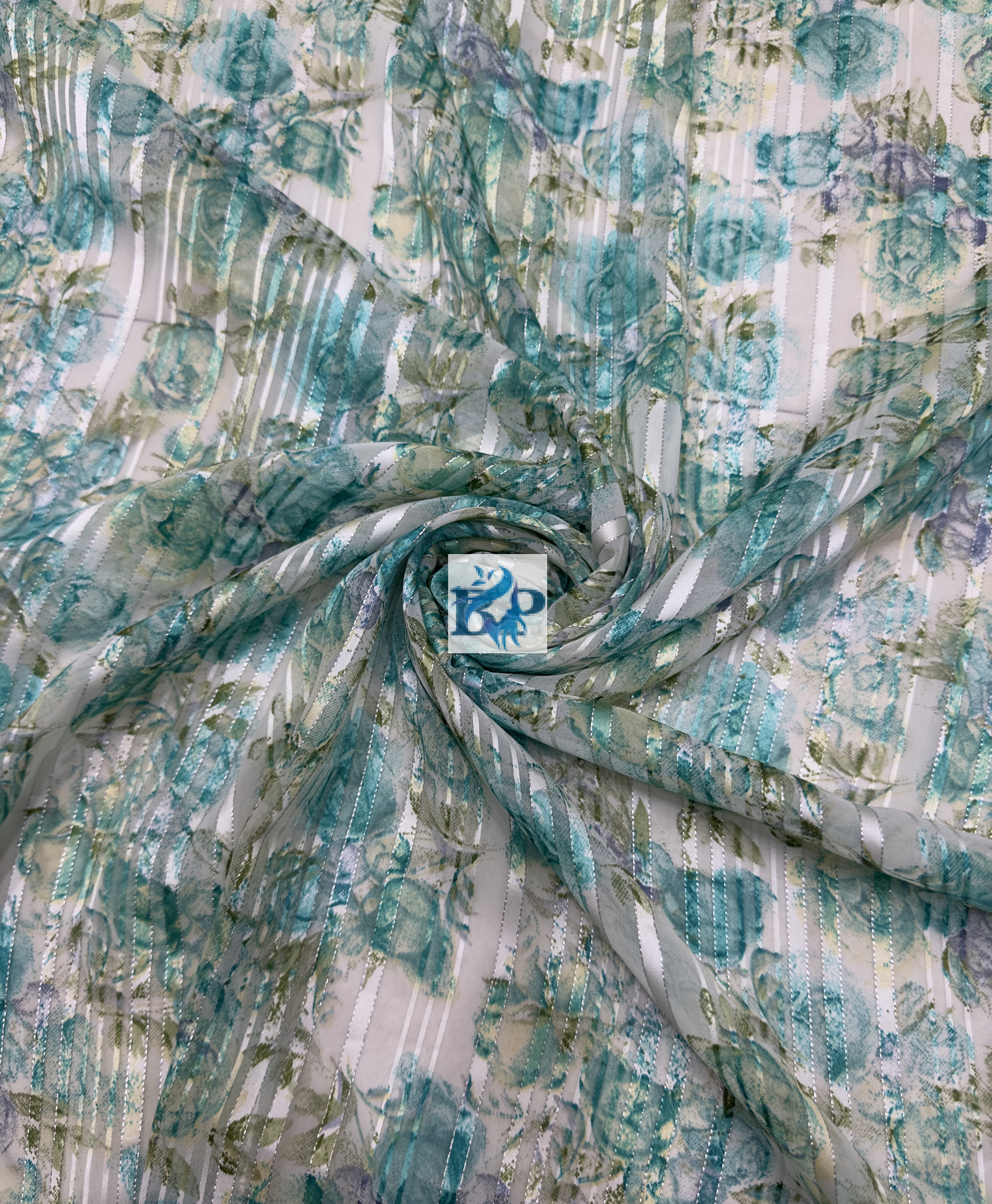Flower printed chiffon georgette fabric
