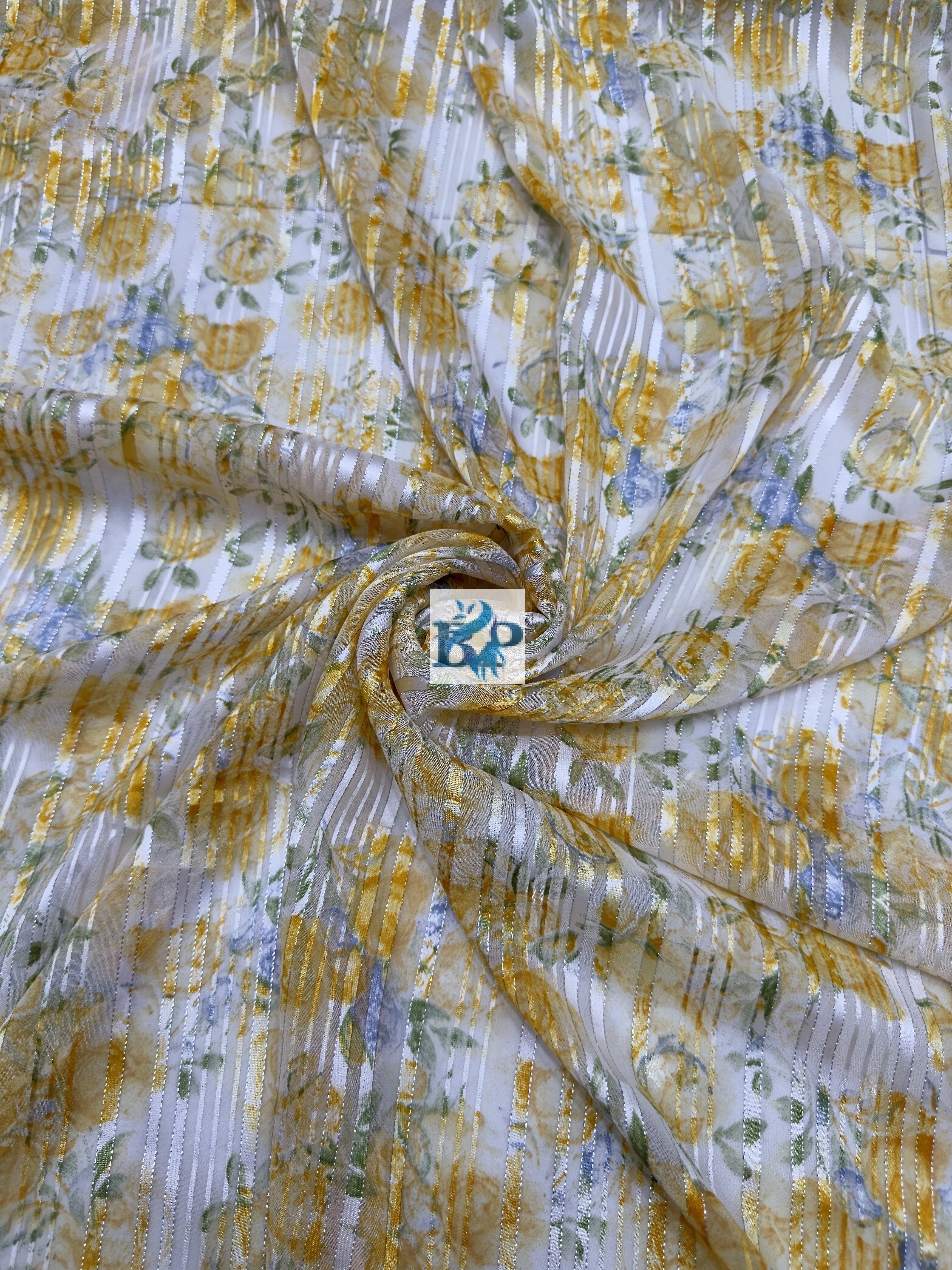 Flower printed chiffon georgette fabric