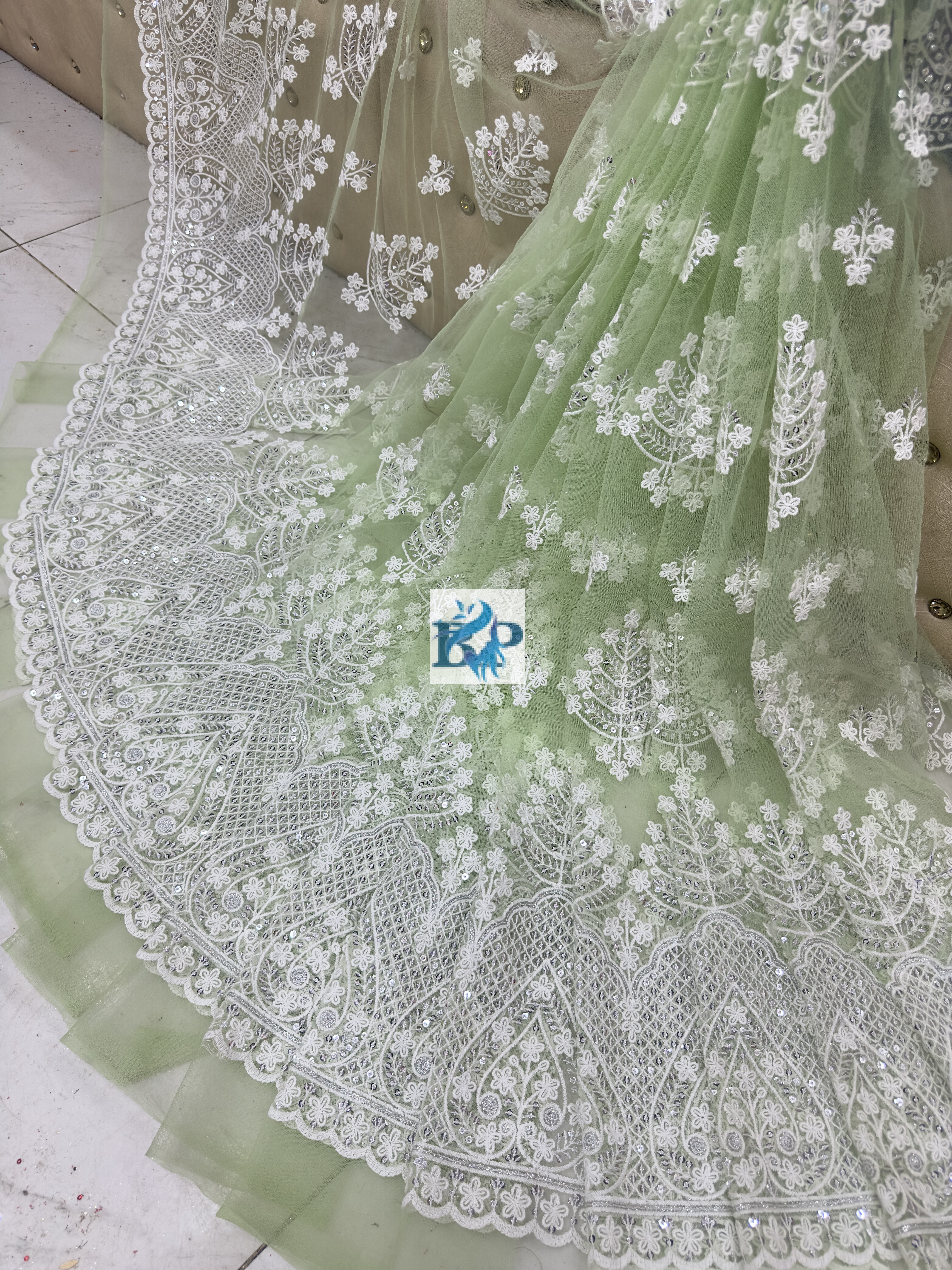 New chicken kari thread embroidery net fabric