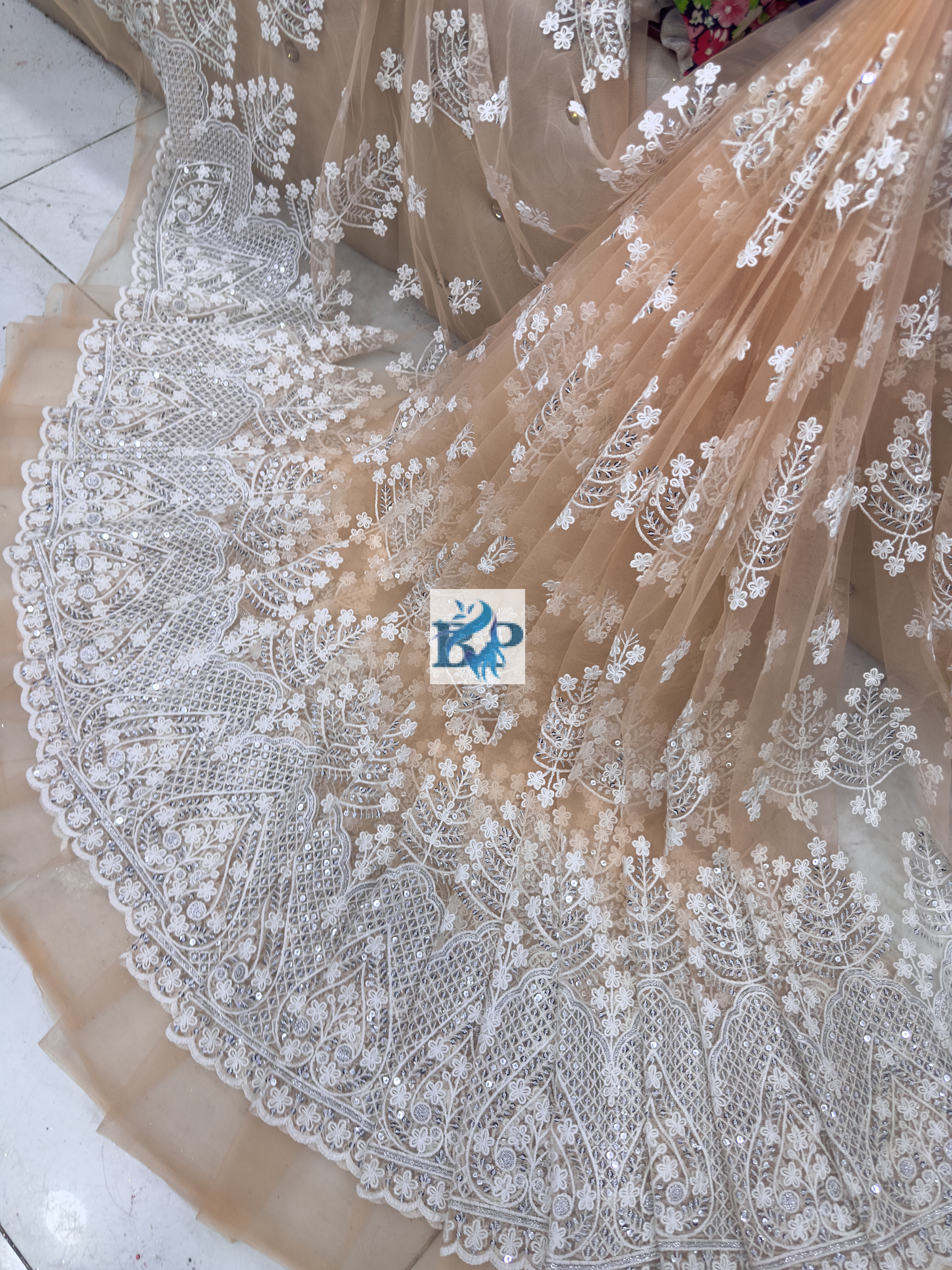 New chicken kari thread embroidery net fabric