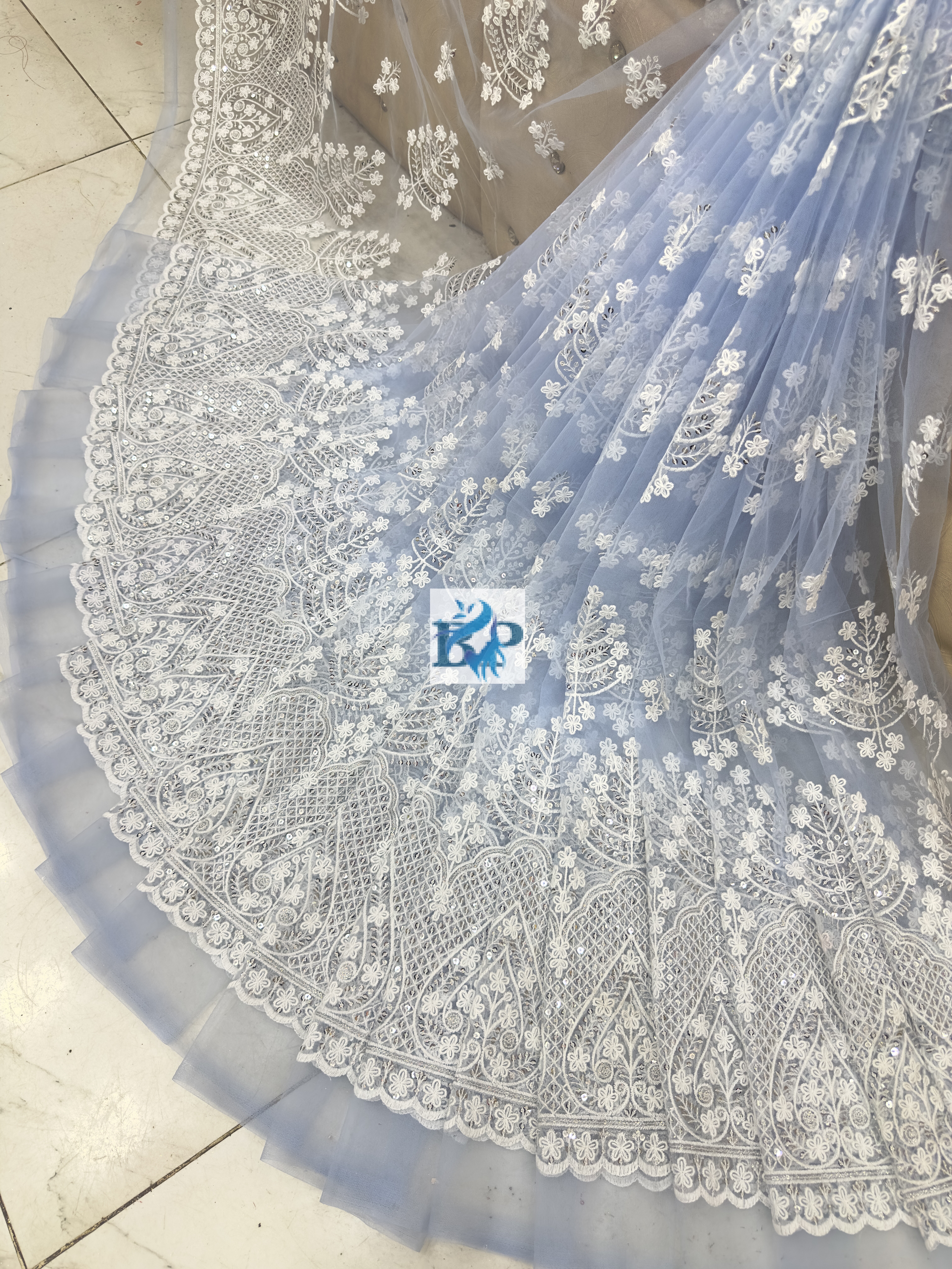 New chicken kari thread embroidery net fabric