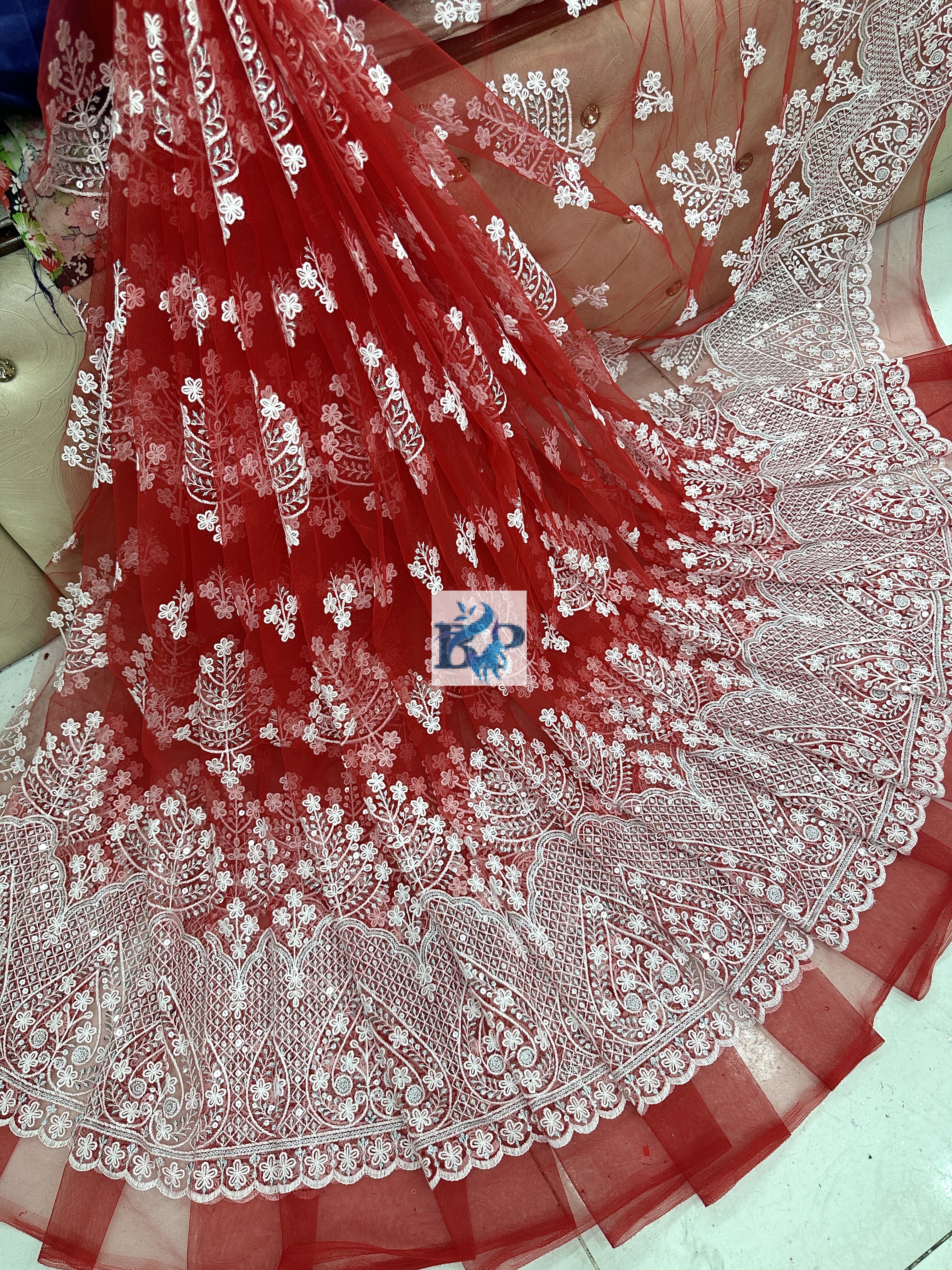 New chicken kari thread embroidery net fabric