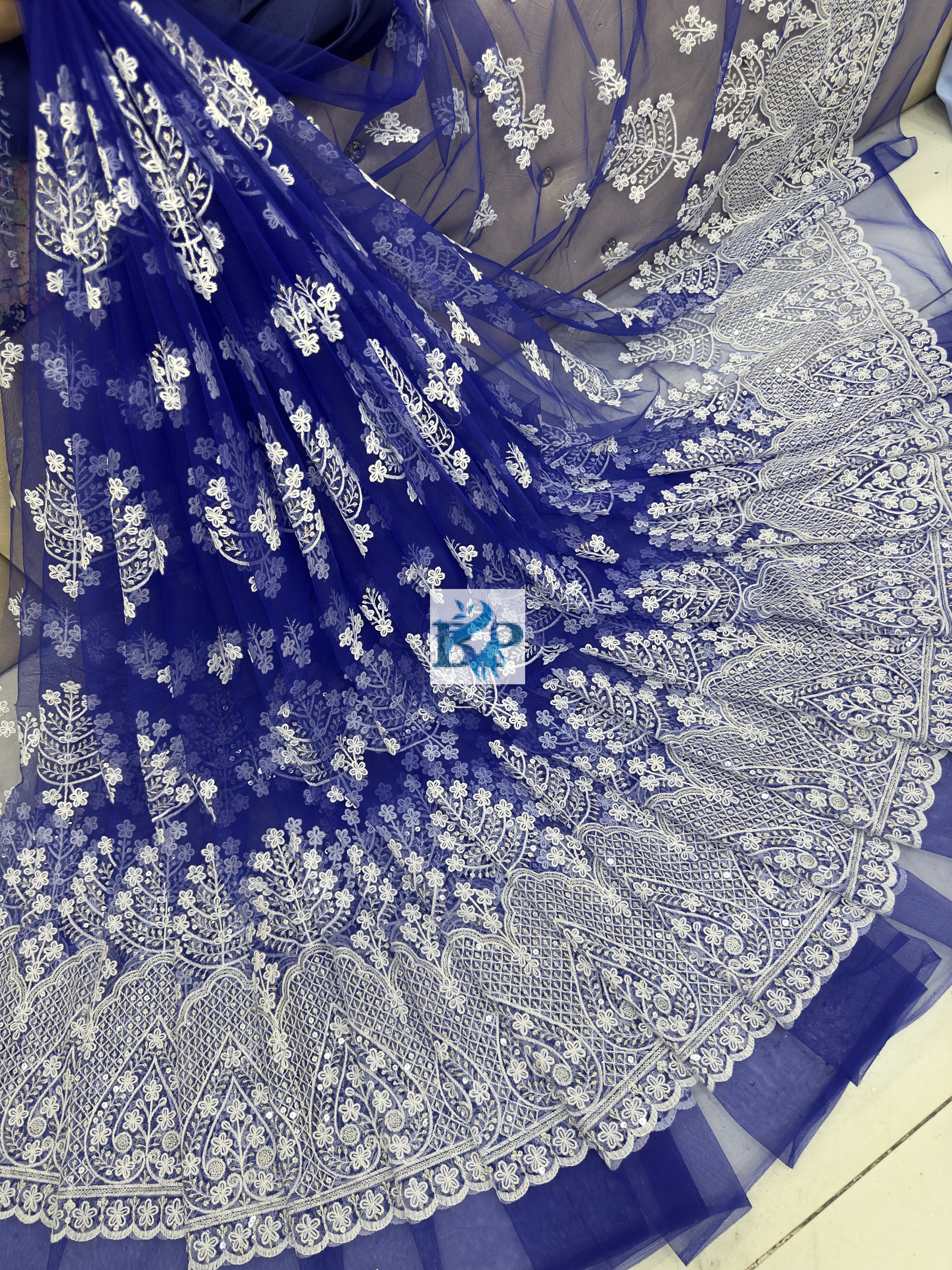 New chicken kari thread embroidery net fabric