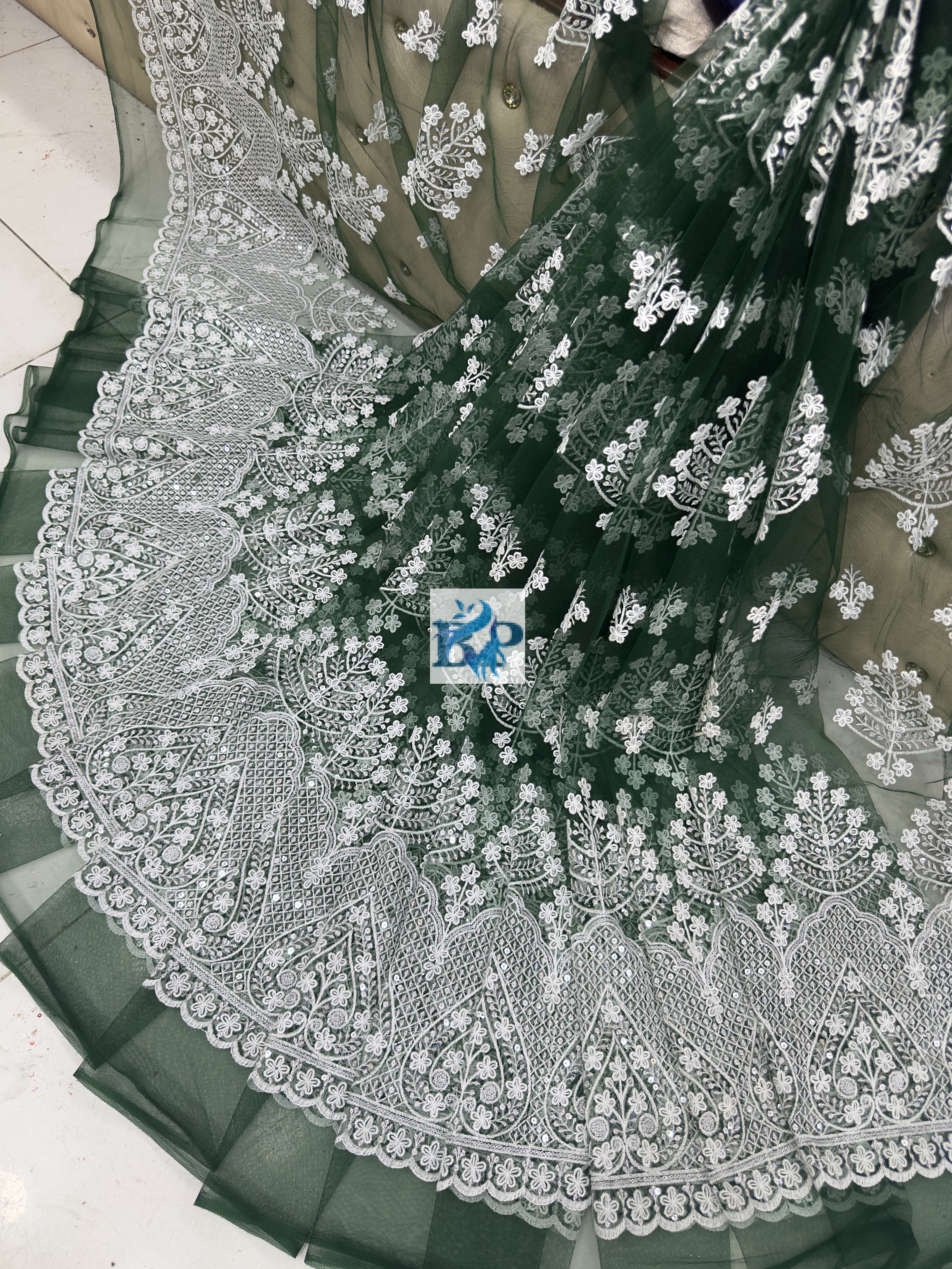 New chicken kari thread embroidery net fabric