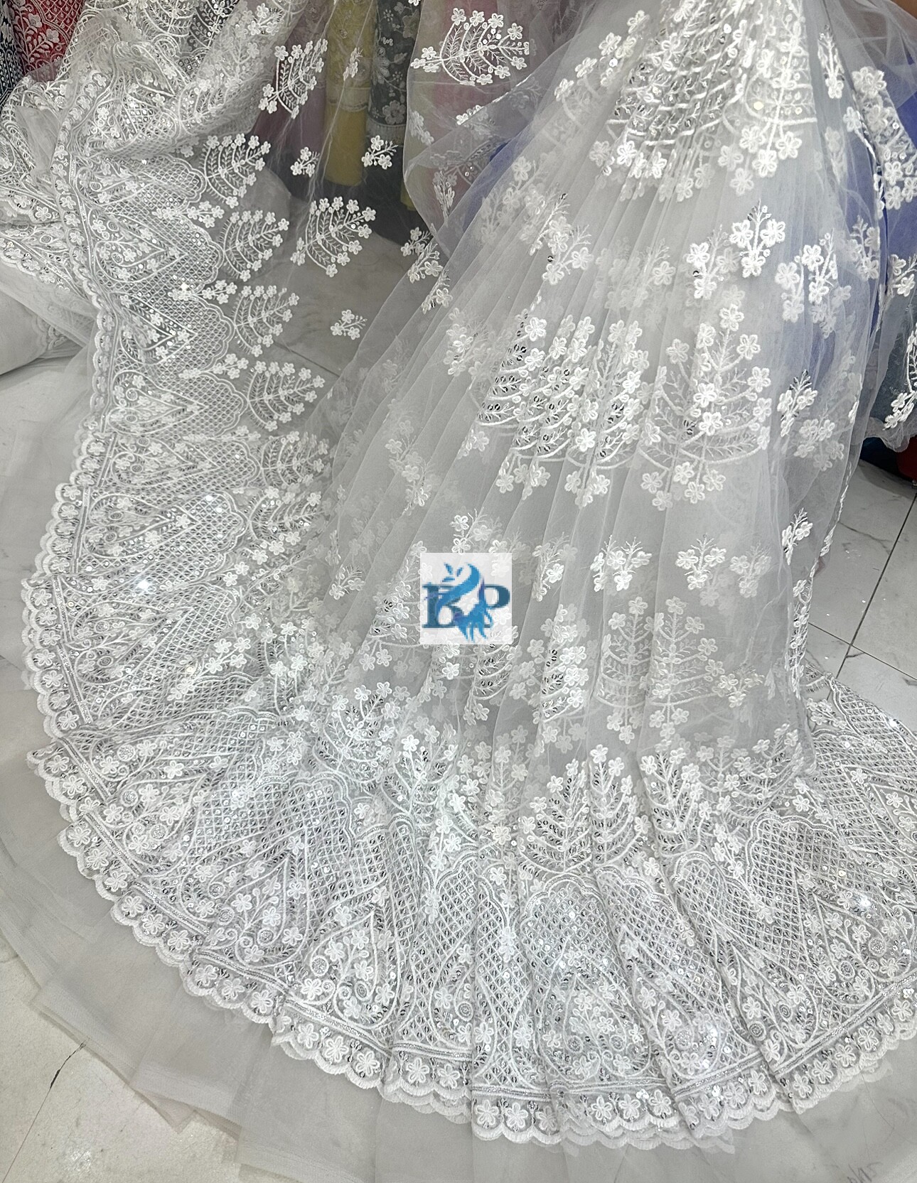 New chicken kari thread embroidery net fabric