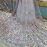 Multicolor mirror work fabric