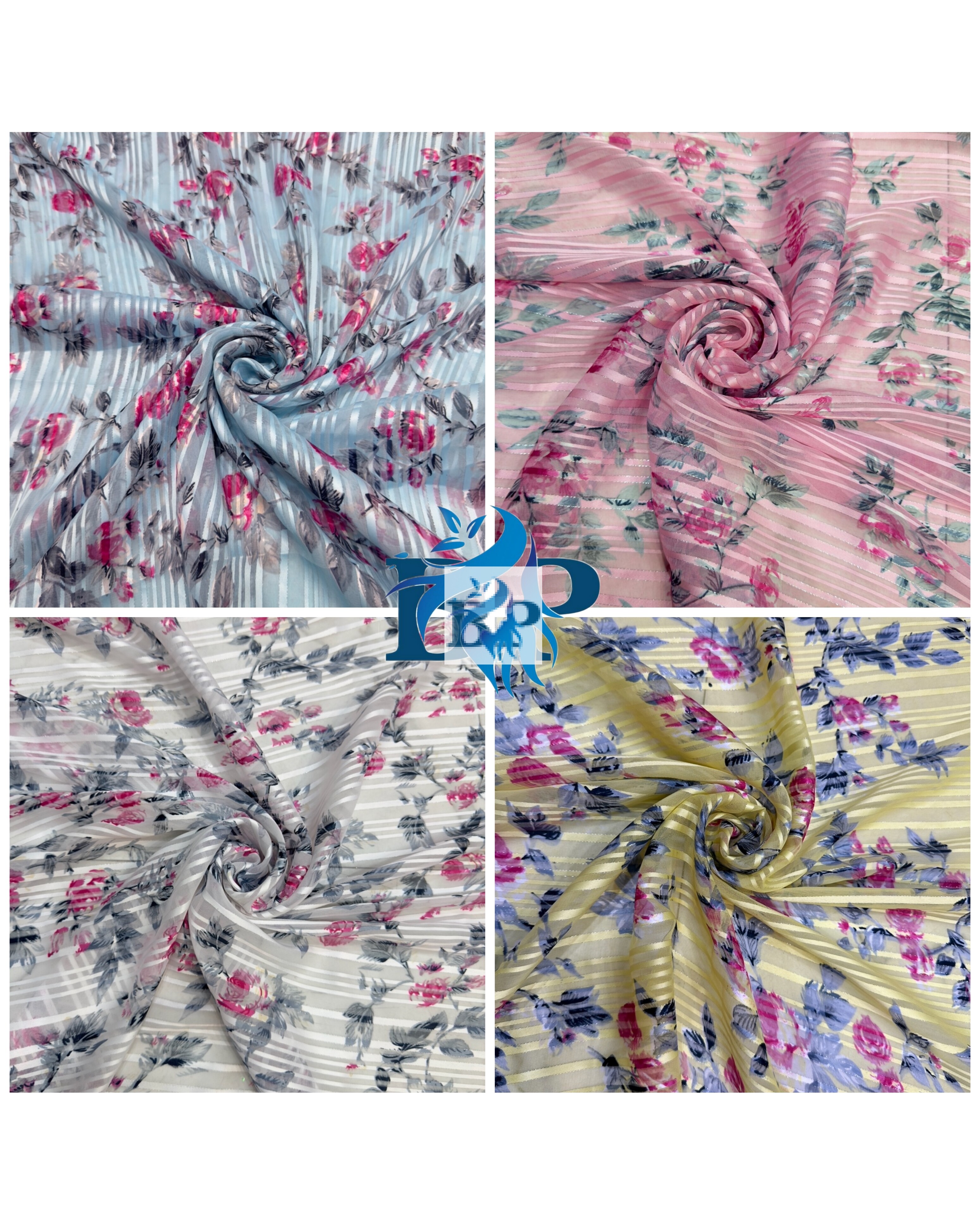 New flower printed chiffon georgette Fabric