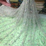 MESH Embroidery’s Fabric With Beaded Flowers With Glitter 