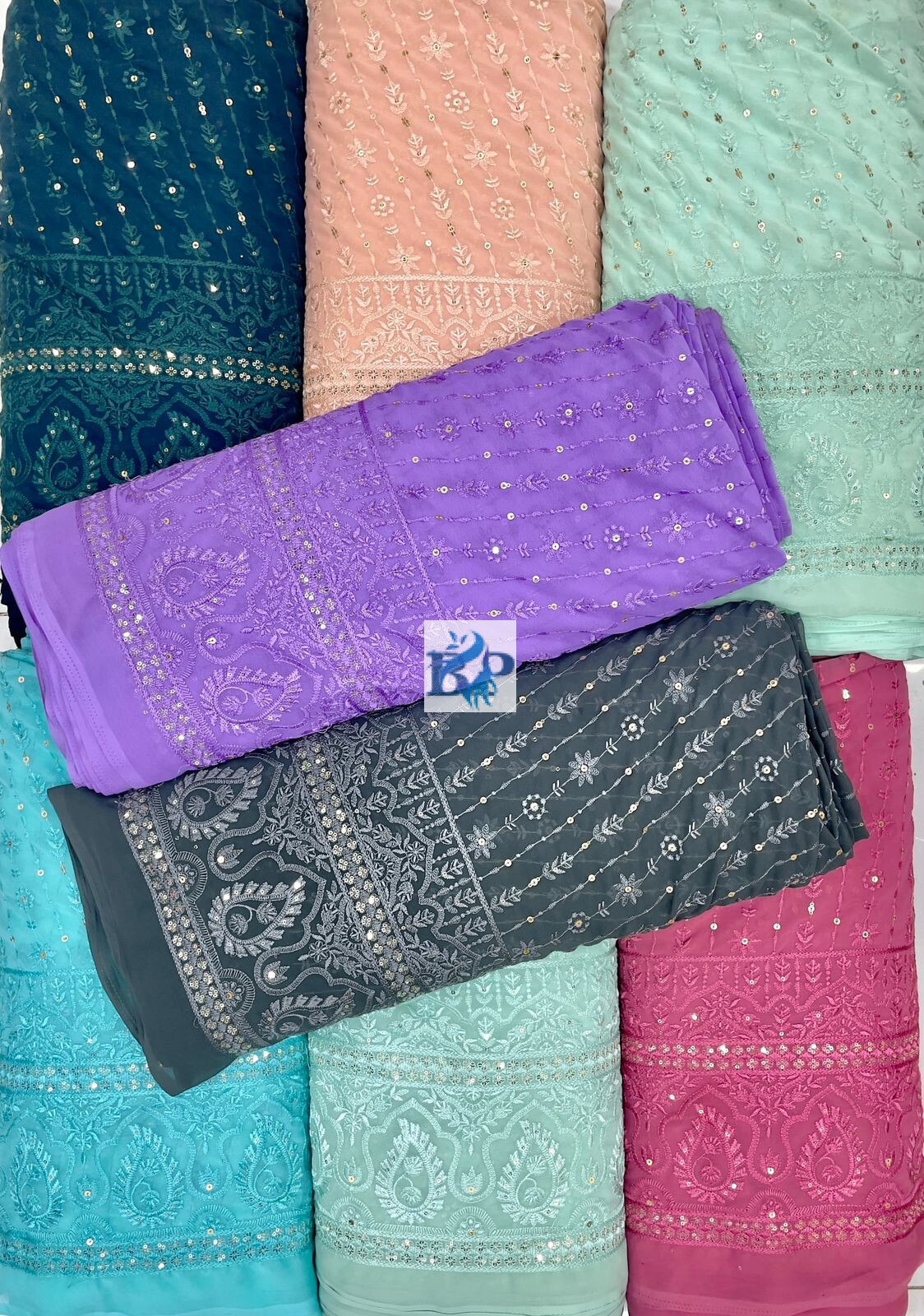 Georgette Lukhnavi Daman Fabric